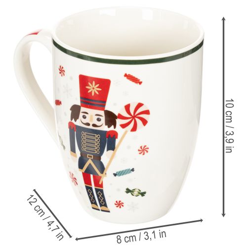 Tazza natalizia con motivo schiaccianoci e bastoncino di zucchero, 10 cm, 2 pezzi | Floristik24.it