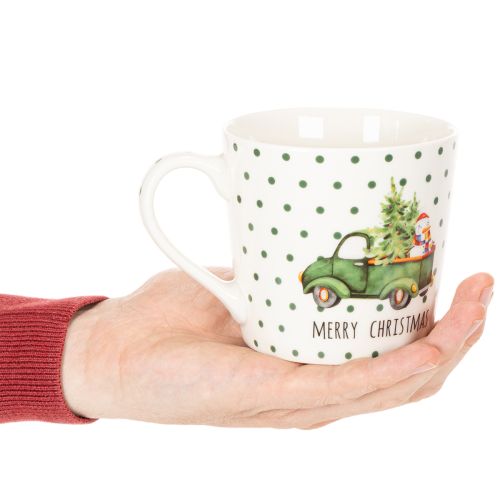 Tazza da caffè Buon Natale, tazza in ceramica con motivo auto natalizia, 10 cm, 2 pezzi | Floristik24.it