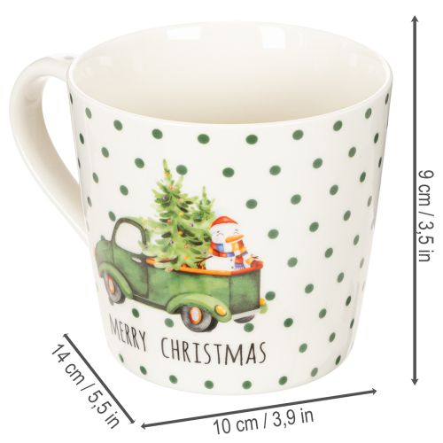 Tazza da caffè Buon Natale, tazza in ceramica con motivo auto natalizia, 10 cm, 2 pezzi | Floristik24.it