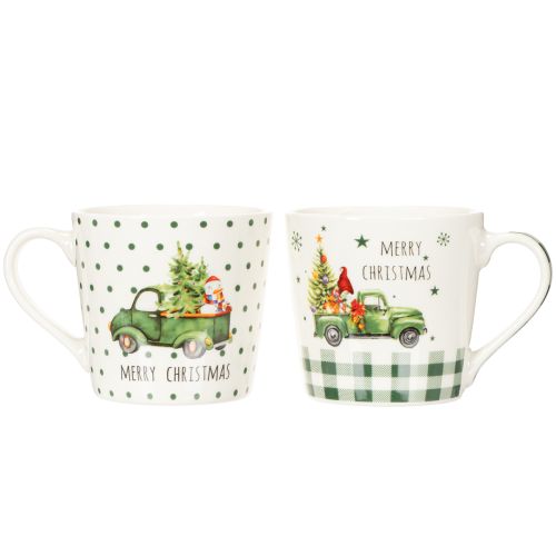 Tazza da caffè Buon Natale, tazza in ceramica con motivo auto natalizia, 10 cm, 2 pezzi | Floristik24.it