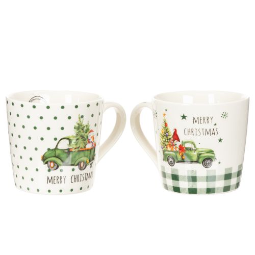 Tazza da caffè Buon Natale, tazza in ceramica con motivo auto natalizia, 10 cm, 2 pezzi | Floristik24.it