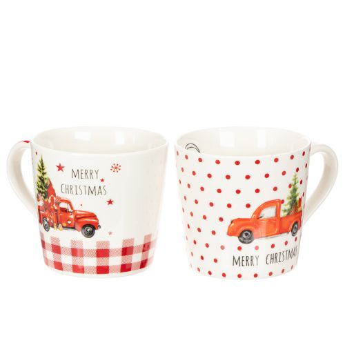 Tazza natalizia con auto e albero di Natale, tazze in ceramica, 10 cm, 2 pezzi acquistare | Floristik24.it
