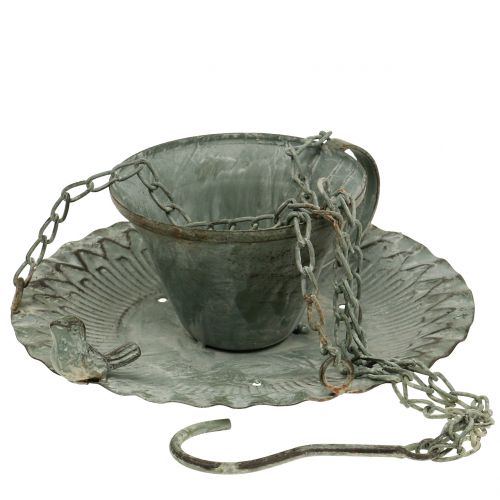 Floristik24 Tazza decorativa da giardino per appendere in metallo effetto vintage Ø21cm
