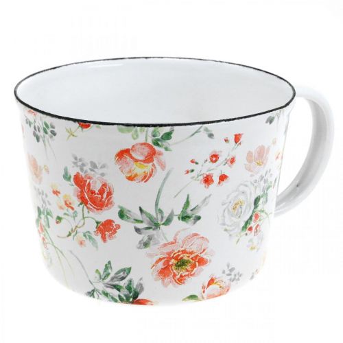 Tazza smaltata vintage Tazza smaltata bianca e blu Shabby Smalto Cucina Cucina cottage - Italia