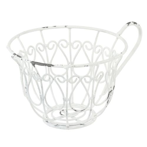 Prodotto Vaso decorativo in metallo bianco shabby chic Ø15cm H11cm