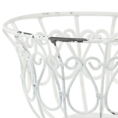 Prodotto Vaso decorativo in metallo bianco shabby chic Ø15cm H11cm