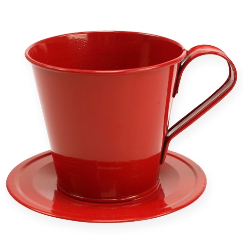 Floristik24 Tazza con piatto Ø9cm H8cm 6 pezzi. ordinati in colori