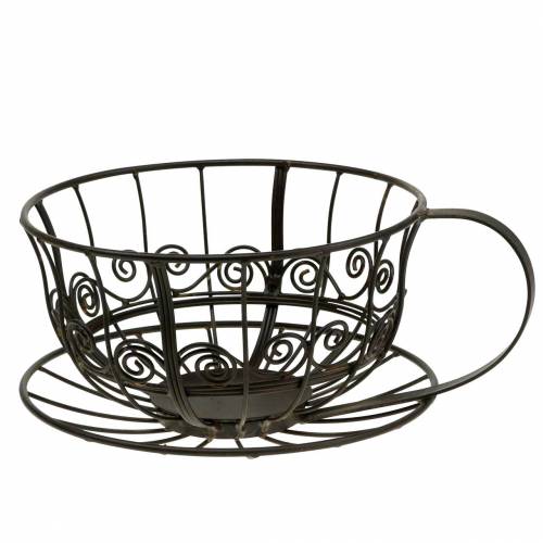 Floristik24 Tazza decorativa marrone scuro Ø23cm H13,8cm