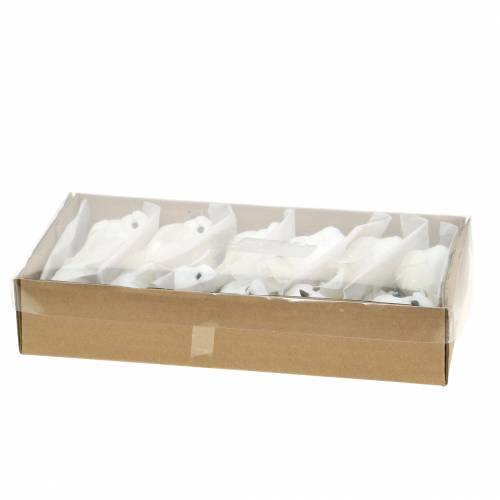 Prodotto Piccione con perle e clip bianco H4,5 cm 12 pezzi