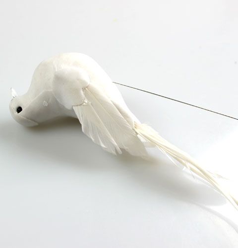 Floristik24 Deco colombe su filo bianco 16cm 4pz