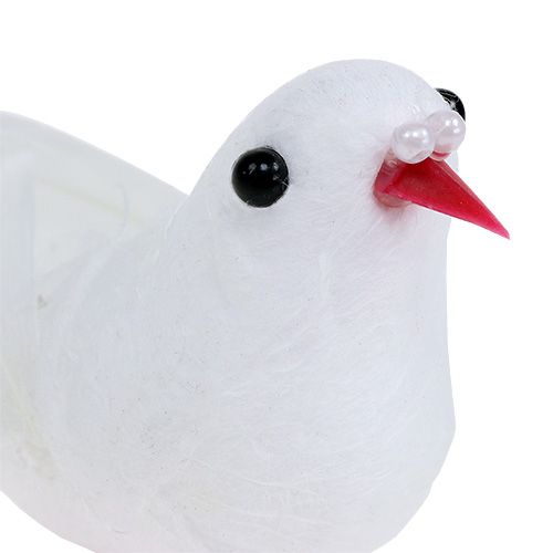 Floristik24 Piccioni 5 cm sul filo bianco 8 pezzi