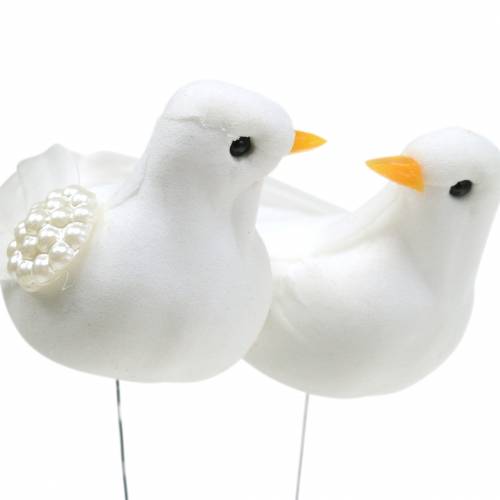 Prodotto Coppia di piccioni sul filo bianco 4-4,5 cm 6 paia