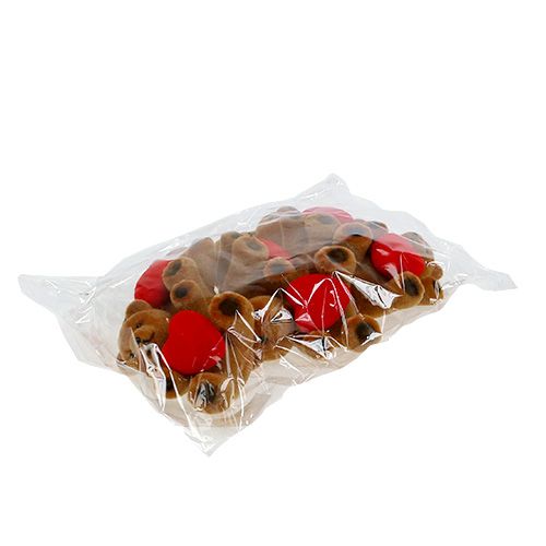 Floristik24 Teddy floccato 10cm con cuore 6pz