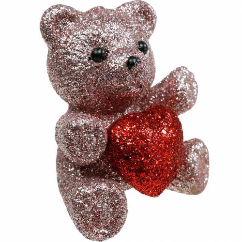 Prodotto Plug decorativo orso con cuore, San Valentino, plug fiore glitter 9pz