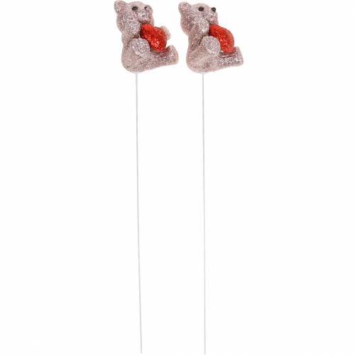 Prodotto Orsetto decorativo con cuore, San Valentino, fiore con glitter 9 pz.