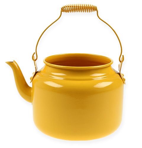 Floristik24 Teiera Ø15cm H19cm giallo tuorlo