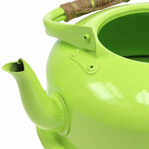 Floristik24 Fioriera Bollitore per tè Zinco May Green Ø26cm H15cm