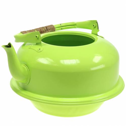 Floristik24 Fioriera Bollitore per tè Zinco May Green Ø26cm H15cm