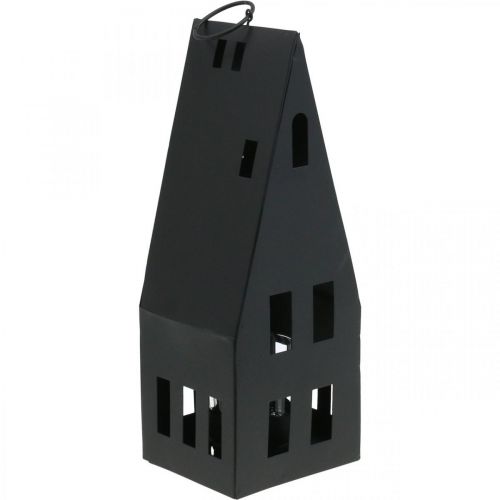 Prodotto Tea light house, light house in metallo nero Ø4.4cm H24cm