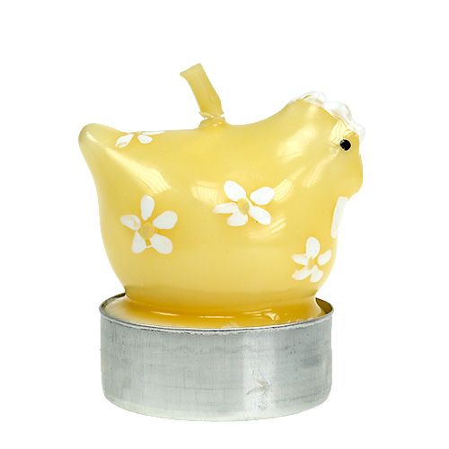 Floristik24 Pollo Tea light 5cm giallo 4pz
