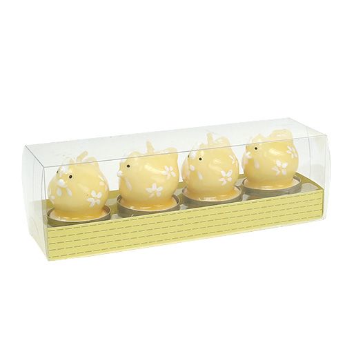 Floristik24 Pollo Tea light 5cm giallo 4pz