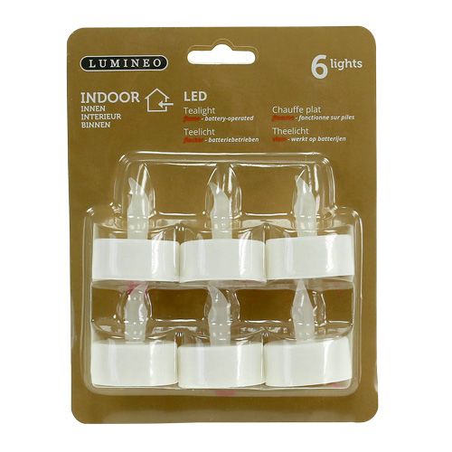 Prodotto Lumini da tè a LED con batteria Ø4cm per interno 6 pz