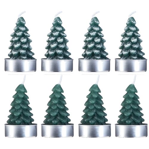 Prodotto Luci da tè Albero di Natale verde innevato 6,5 cm 8 pezzi