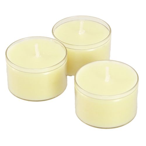 Luci notturne tea light giallo crema in ciotola di plastica 8 ore 50 pz
