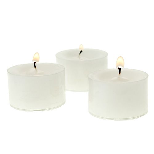 Candeline bianche in ciotola di plastica 50pz