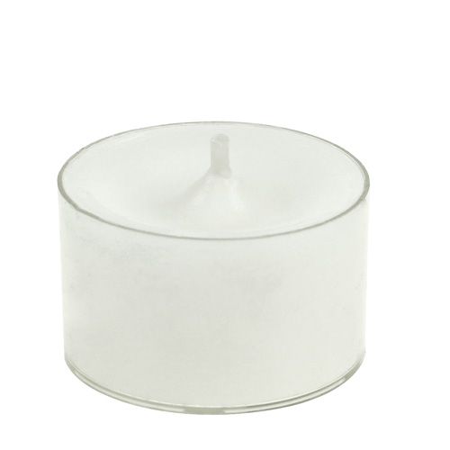 Candeline bianche in ciotola di plastica 50pz