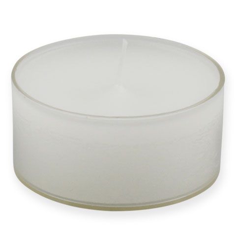 Tealight maxi con trasp. Copertura bianca 54mm 16pz