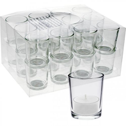 Floristik24 Bicchieri tealight trasparenti Ø5cm H6,5cm 24 pz