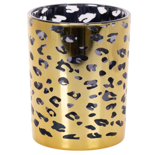 Portacandele in vetro con stampa leopardata per decorazione da tavola, 12 cm acquistare | Floristik24.it