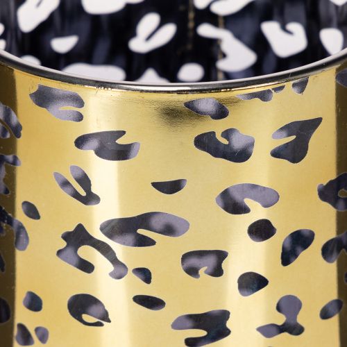 Portacandele in vetro con stampa leopardata per decorazione da tavola, 12 cm | Floristik24.it