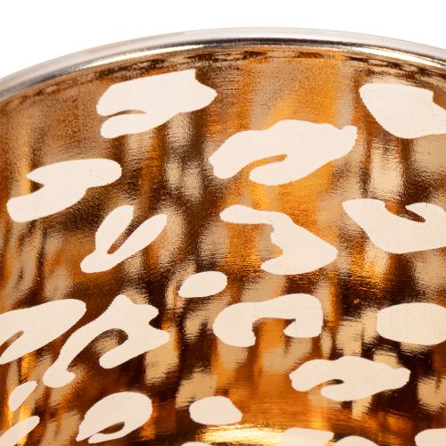 Portacandele in vetro con stampa leopardata, bicolore, 8 cm | Floristik24.it