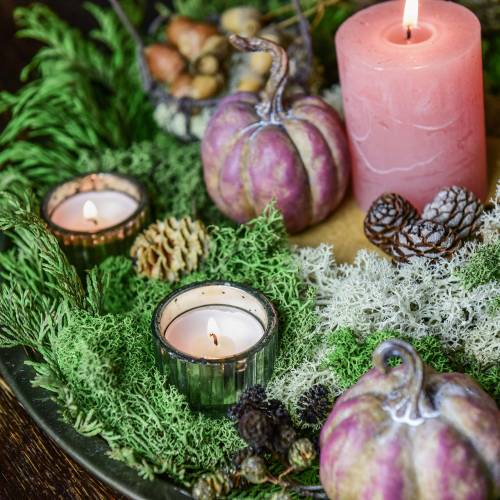 Floristik24 Tealight bicchiere vintage contadino argento Ø4,8cm H3cm 4 pezzi