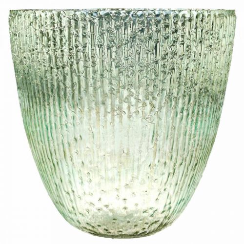 Floristik24 Candela lanterna in vetro blu verde decorazione tavolo vetro Ø21cm H21.5cm