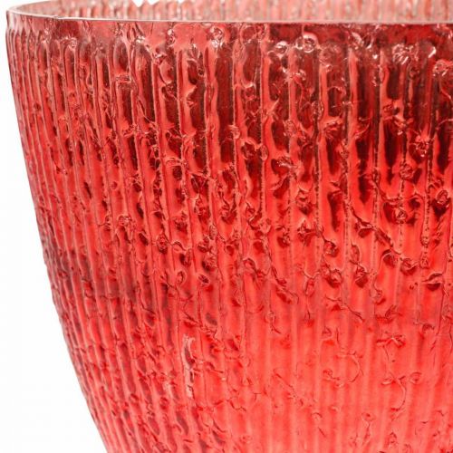Candela lanterna in vetro vaso decorativo in vetro rosso Ø21cm H21.5cm