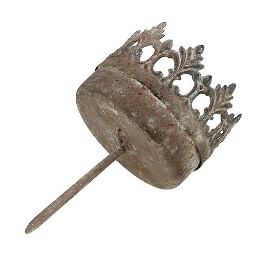 Floristik24 Portacandela antico Ø5cm H10cm grigio