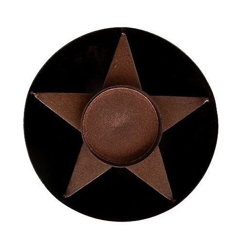Floristik24 Portacandela marrone Ø10cm H4cm