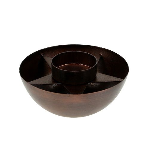 Floristik24 Portacandela marrone Ø10cm H4cm