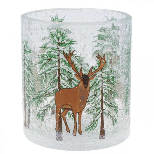 Prodotto Portacandele in vetro Christmas Crackle portacandele in vetro H10cm