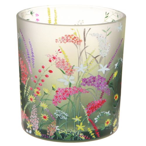 Prodotto Porta tealight in vetro fiori primavera estate H8cm 6 pz