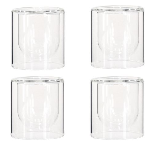 Prodotto Portacandele in vetro trasparente Lanterna Ø7,5cm H8cm 4 pz