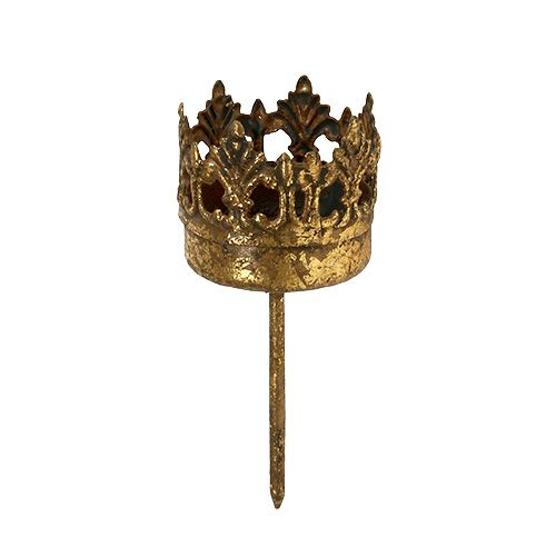 Portacandela oro antico Ø3,8 cm H9,5 cm 1 pz