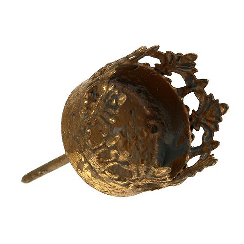 Floristik24 Portacandela oro antico Ø3,8 cm H9,5 cm 1 pz