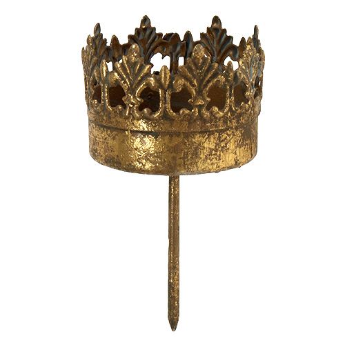 Floristik24 Portacandele oro antico Ø5cm H10cm 1 pz