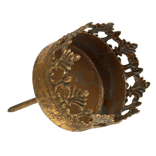 Floristik24 Portacandele oro antico Ø5cm H10cm 1 pz
