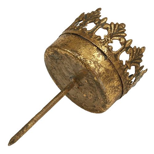 Floristik24 Portacandele oro antico Ø5cm H10cm 1 pz
