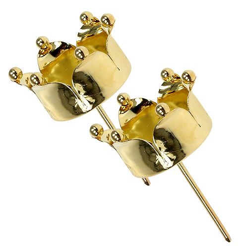 Floristik24 Portacandela corona oro Ø4,8cm 4pz